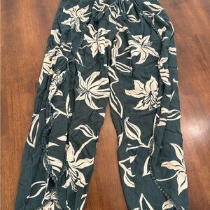 Angie Green and Cream Floral Pants